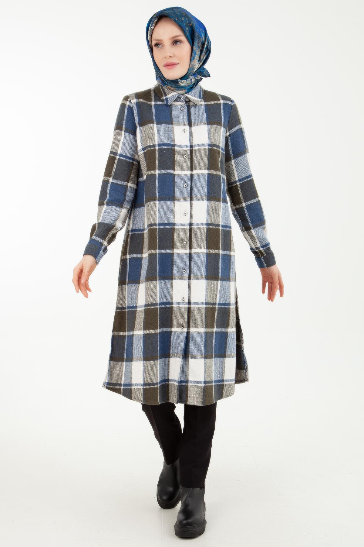 ARMİNE TREND Oduncu Model Tunik-Lacivert 23KT410