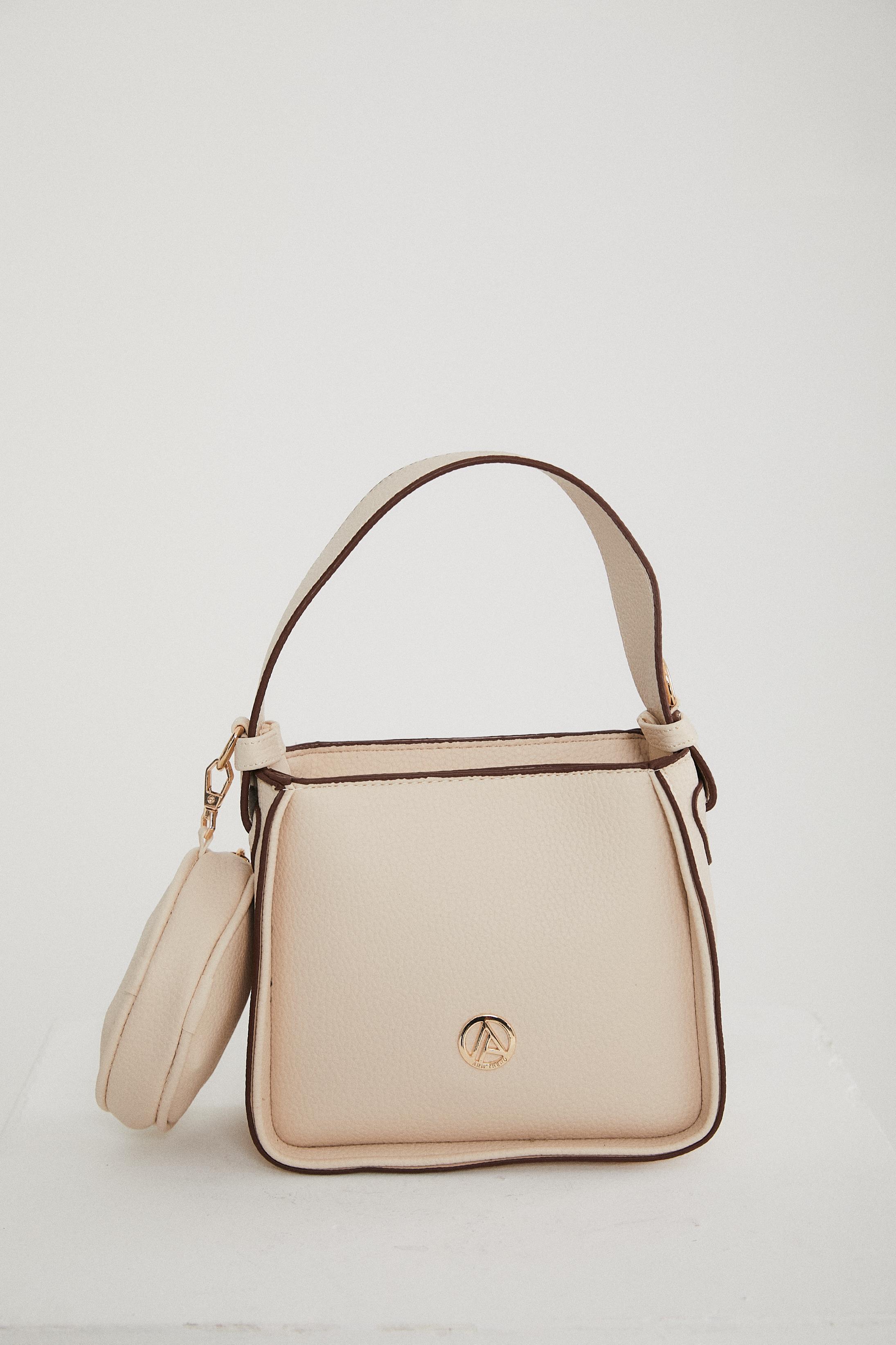 ARMİNE TREND Yandan Cüzdanlı Fermuarlı El Çantası-Bej ARM127