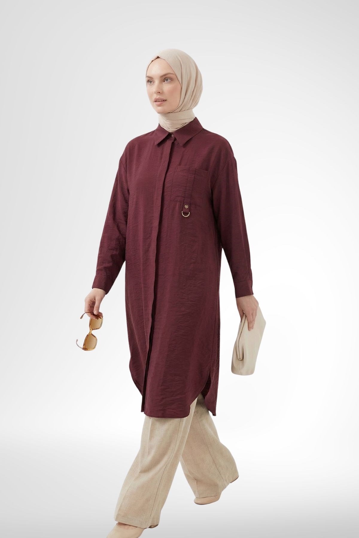 Armine Trend Uzun Tunik Bordo 26YT419