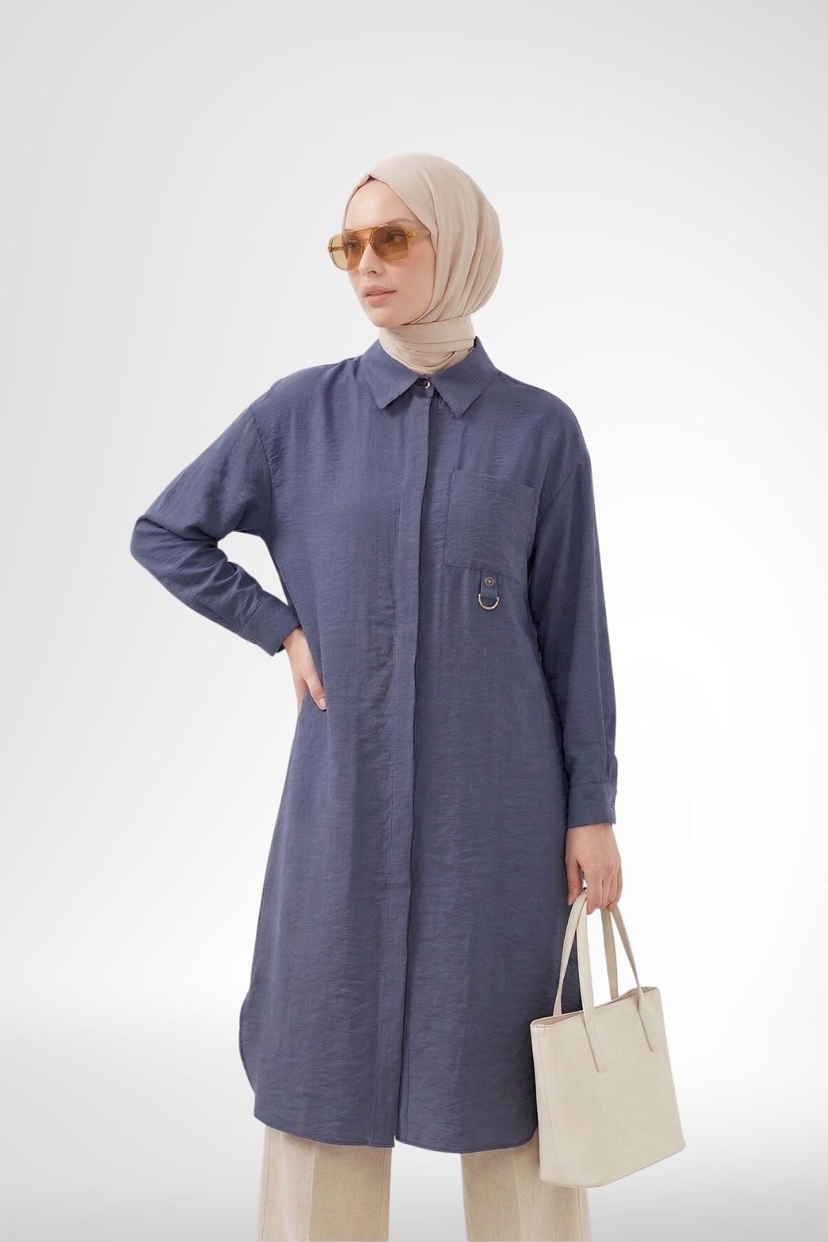 Armine Trend Uzun Tunik İndigo 26YT419