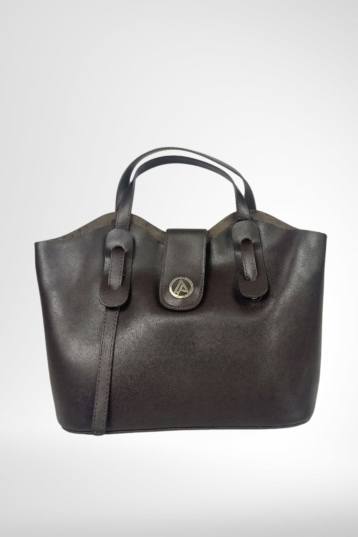 Armine Trend Logolu El Çantası Kahverengi ARM151