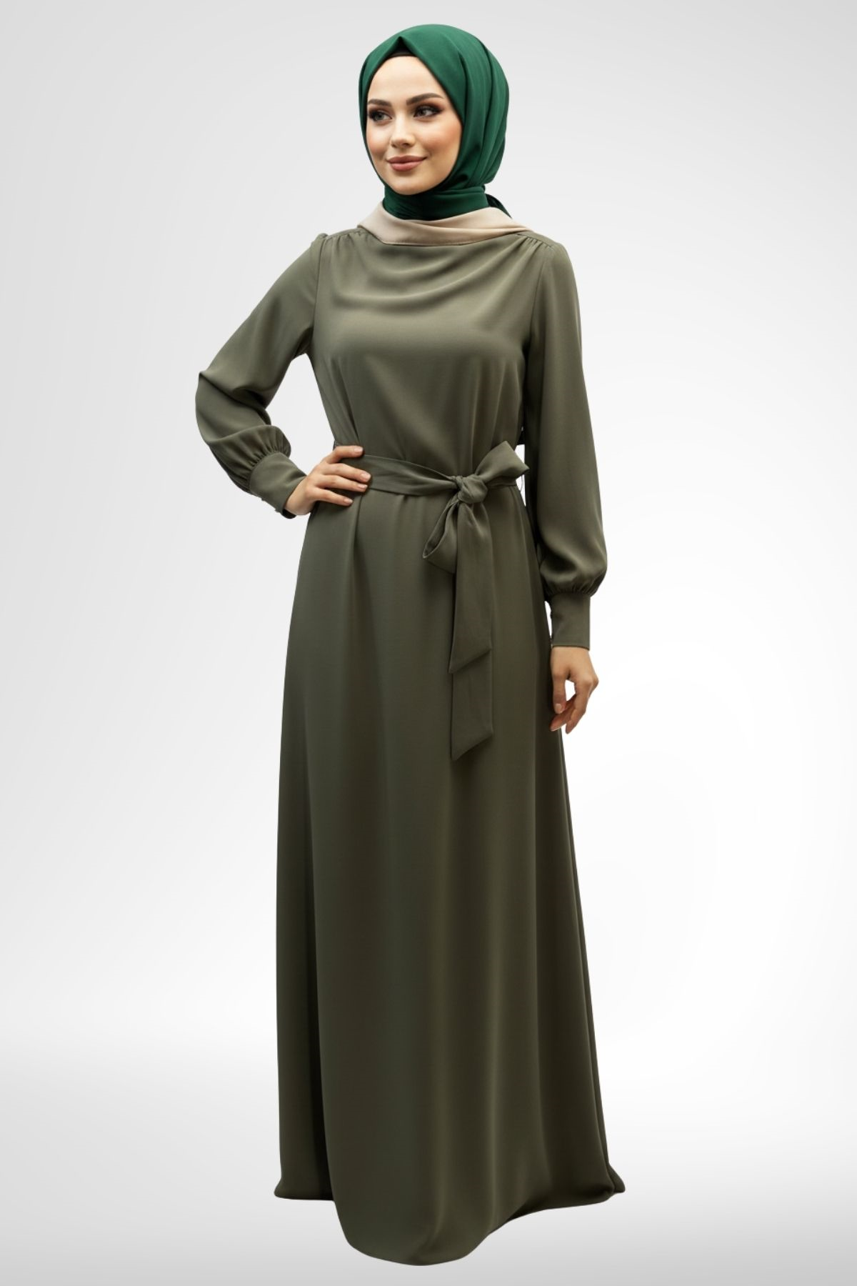 Armine Trend Bayan Uzun Elbise Haki 26YT904