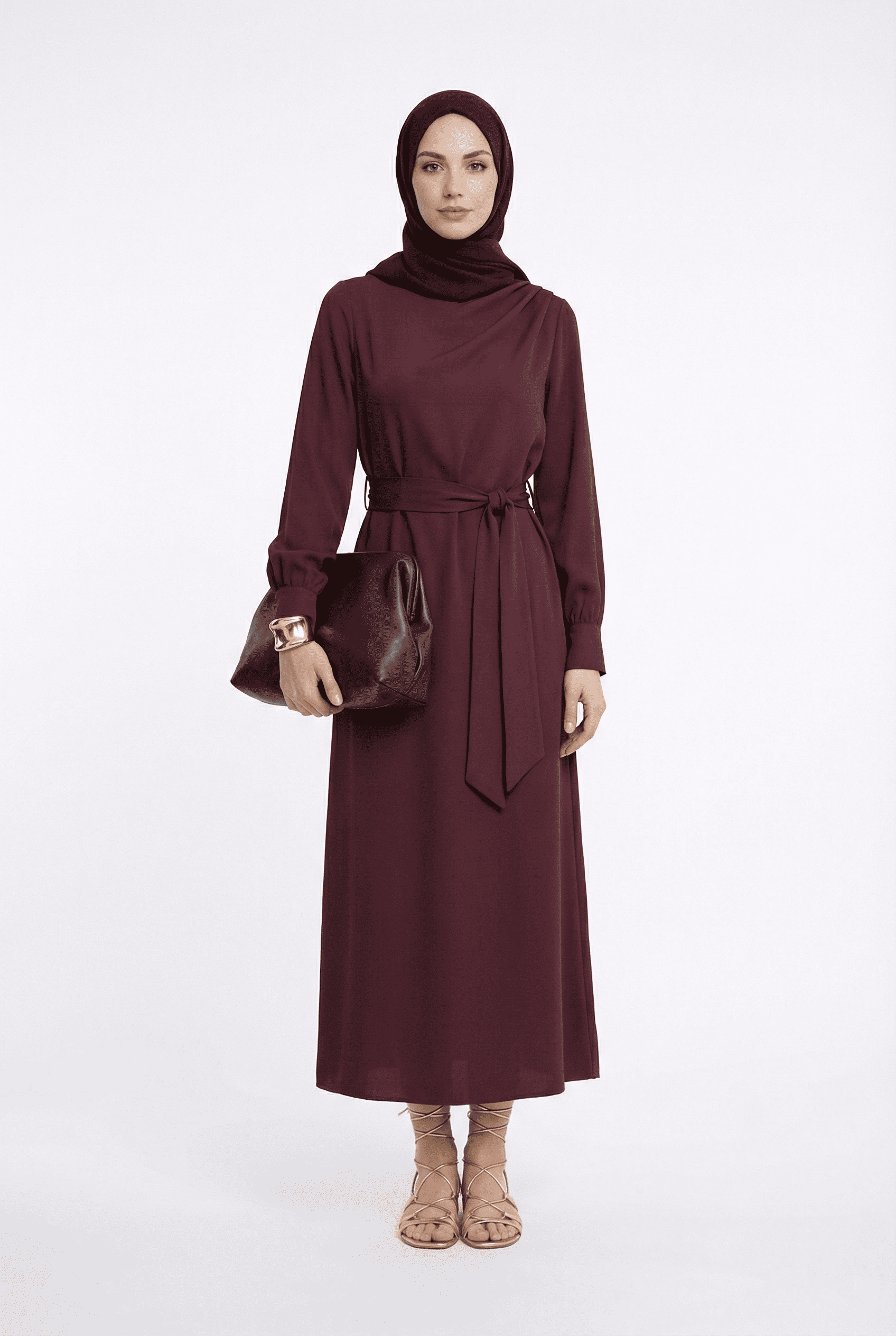 Armine Trend Kadın Uzun Elbise Mürdüm 26YT904