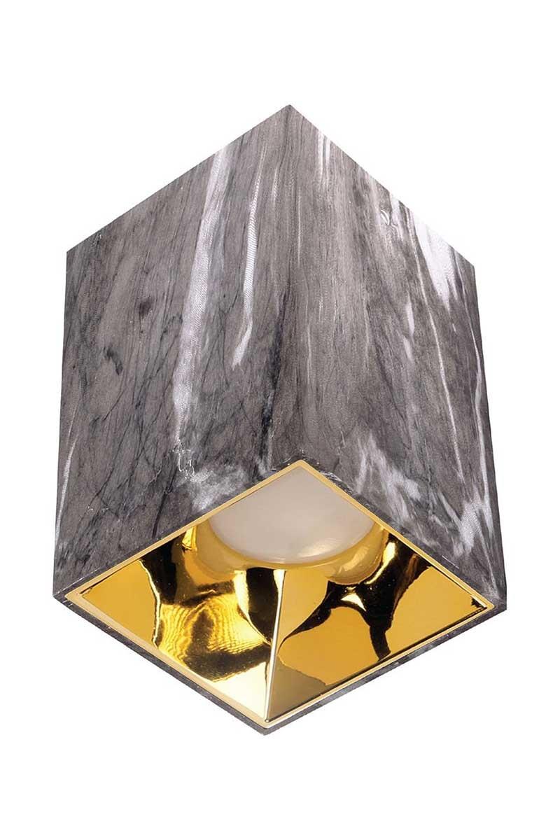 ACK AH12-07562 Parlak Gold Reflektör Kare Gri Mermer Kasa Sıva Üstü Dekoratif Armatür
