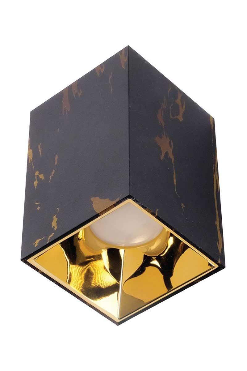 ACK AH12-07564 Parlak Gold Reflektör Kare Siyah Mermer Kasa Sıva Üstü Dekoratif Armatür