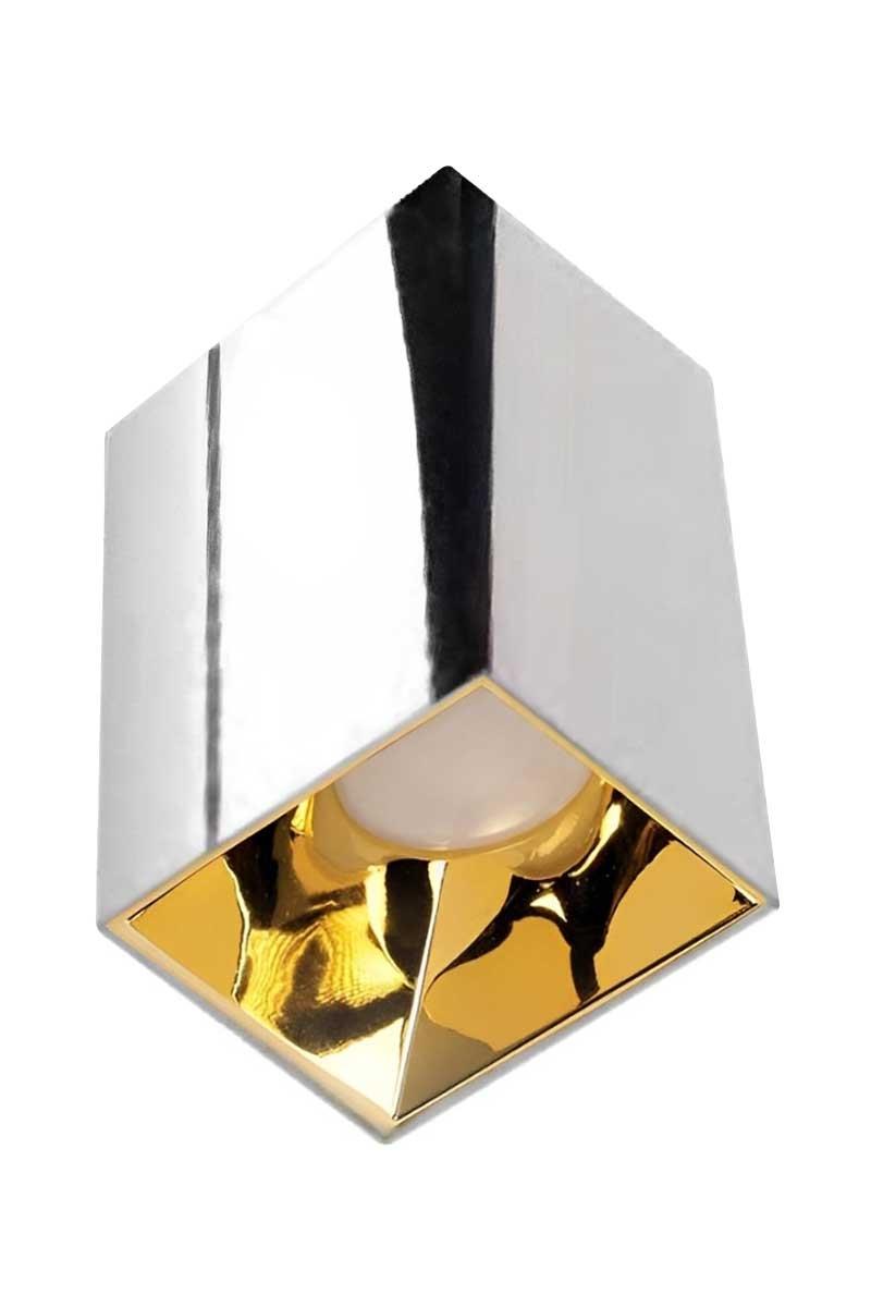 ACK AH12-07565 Parlak Gold Reflektör Kare Krom Kasa Sıva Üstü Dekoratif Armatür