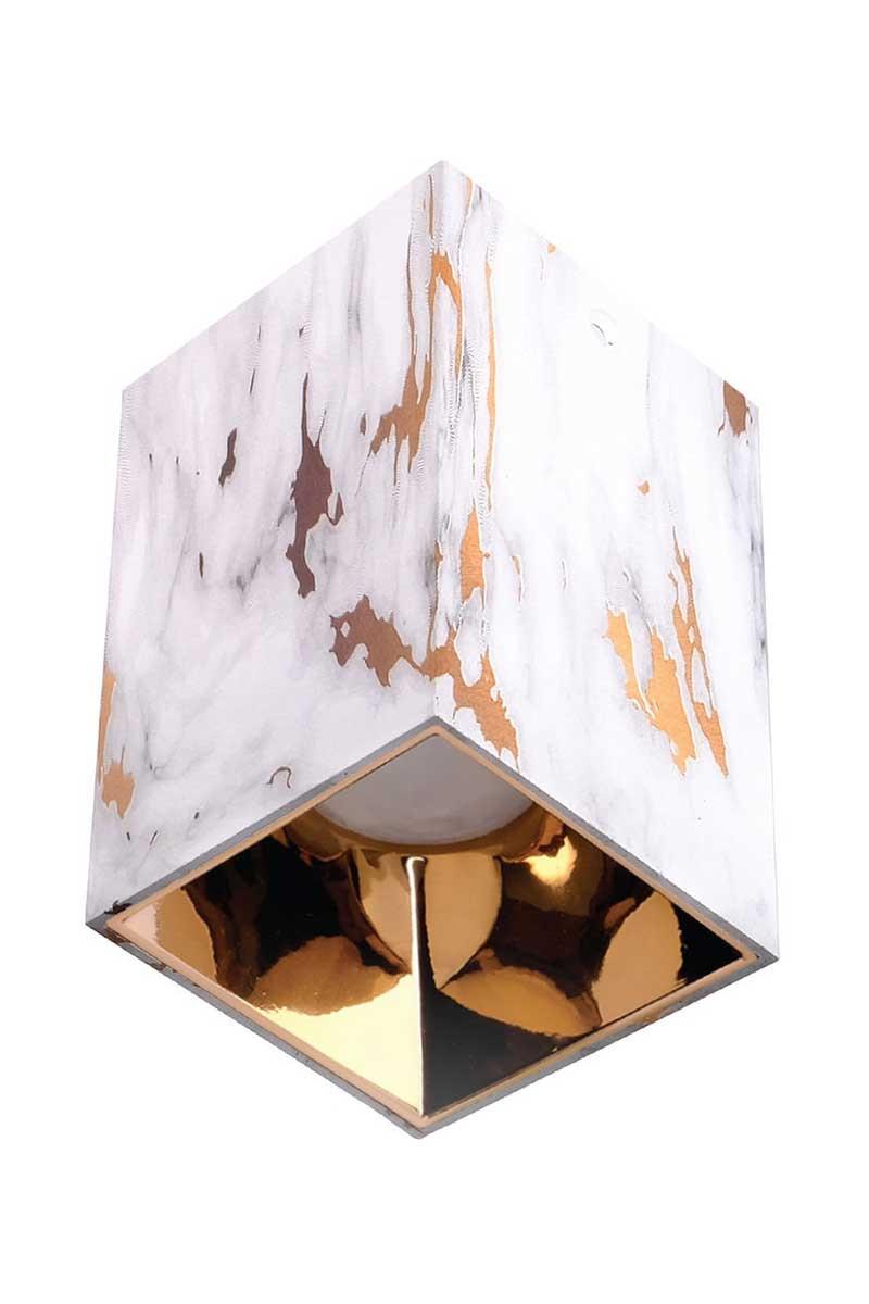 ACK AH12-07573 Parlak Rose Reflektör Kare Gold Mermer Kasa Sıva Üstü Dekoratif Armatür