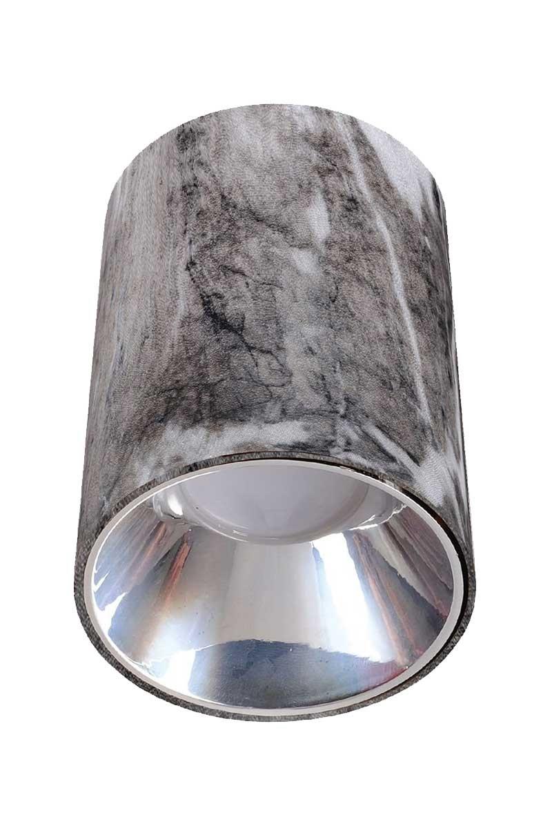 ACK AH12-08552 Parlak Krom Reflektör Gri Mermer Kasa Sıva Üstü Dekoratif Armatür