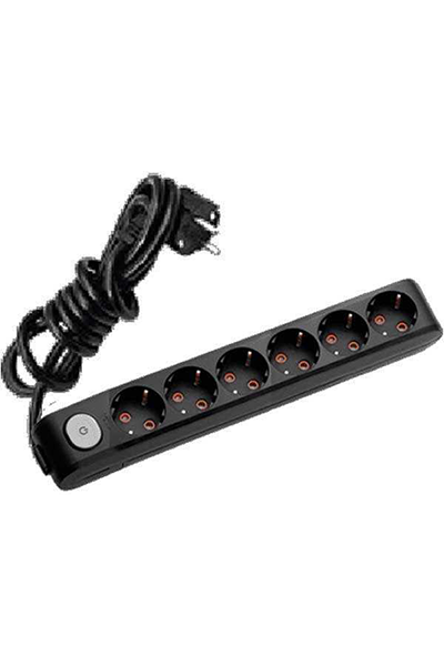90137603Viko 90137603 Multi Led Siyah Altılı Priz Anahrarlı Çocuk Korumalı 3 Metre