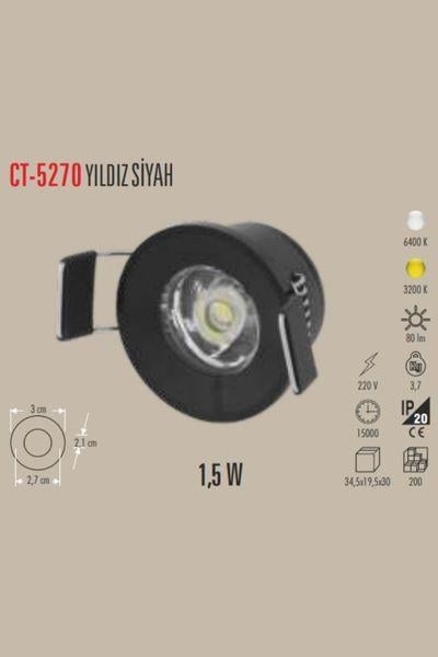 CT-5270SYHB1.5W YILDIZ SPOT POWER LEDLİ (SİYAH KASA)(BEYAZ)CATA CT-5270SYHB 1.5W YILDIZ SPOT SİYAH BEYAZ -- CATA -- ubercoelektromarket