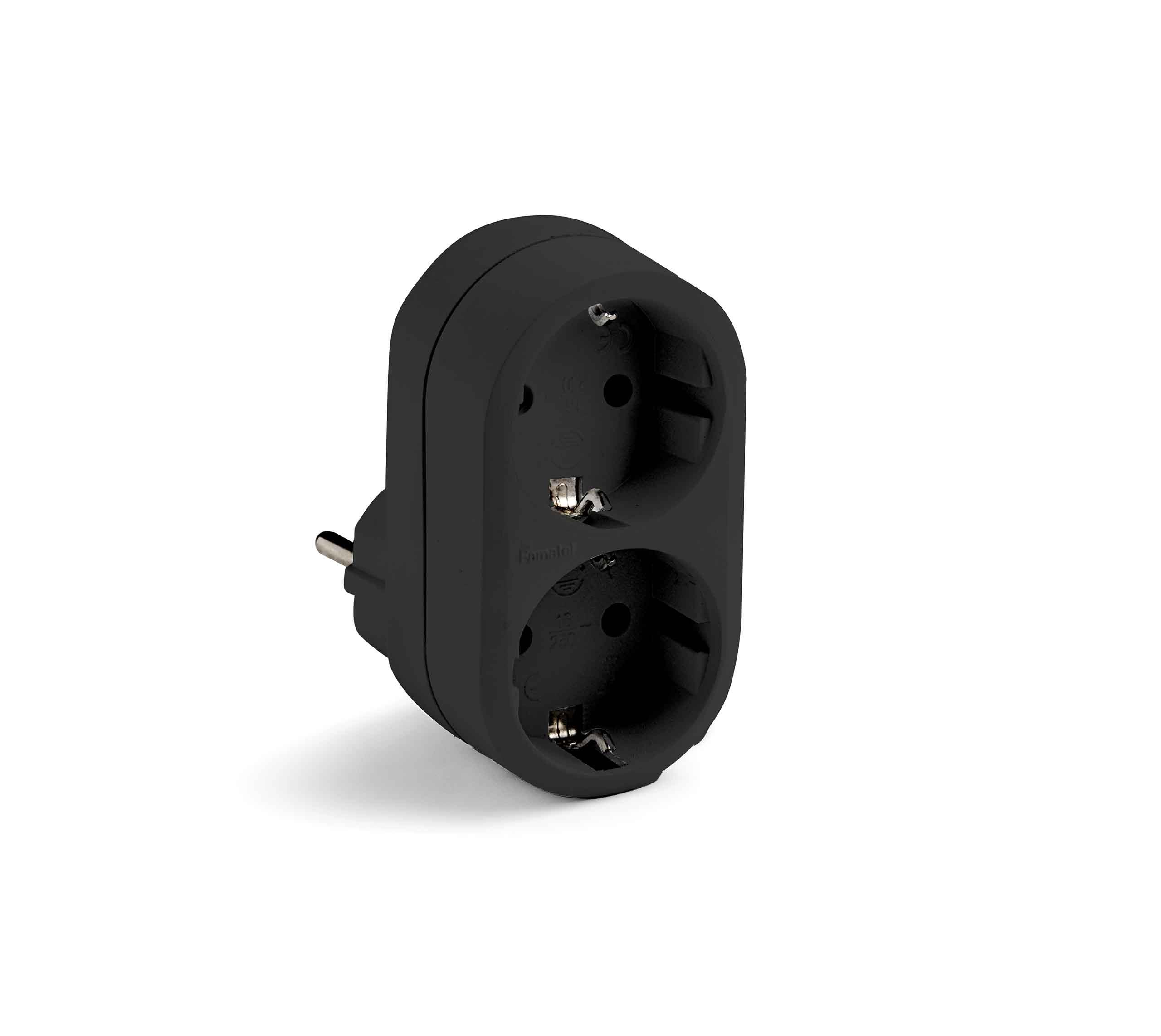 Famatel Adaptör 2â€ li 16A 250V Siyah Nuevos adaptadores