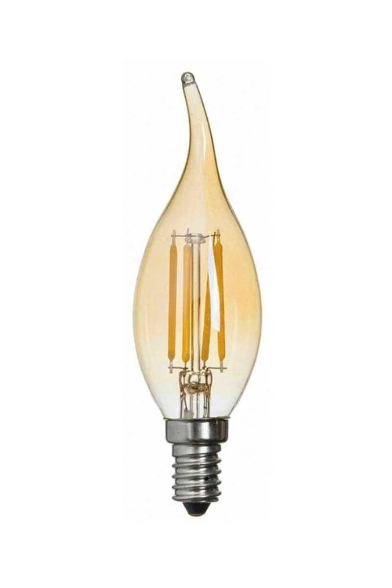Global K2 KES600 4W E14 2700K Sarı Led Flamanlı Kıvrık Buji Rustik Ampul