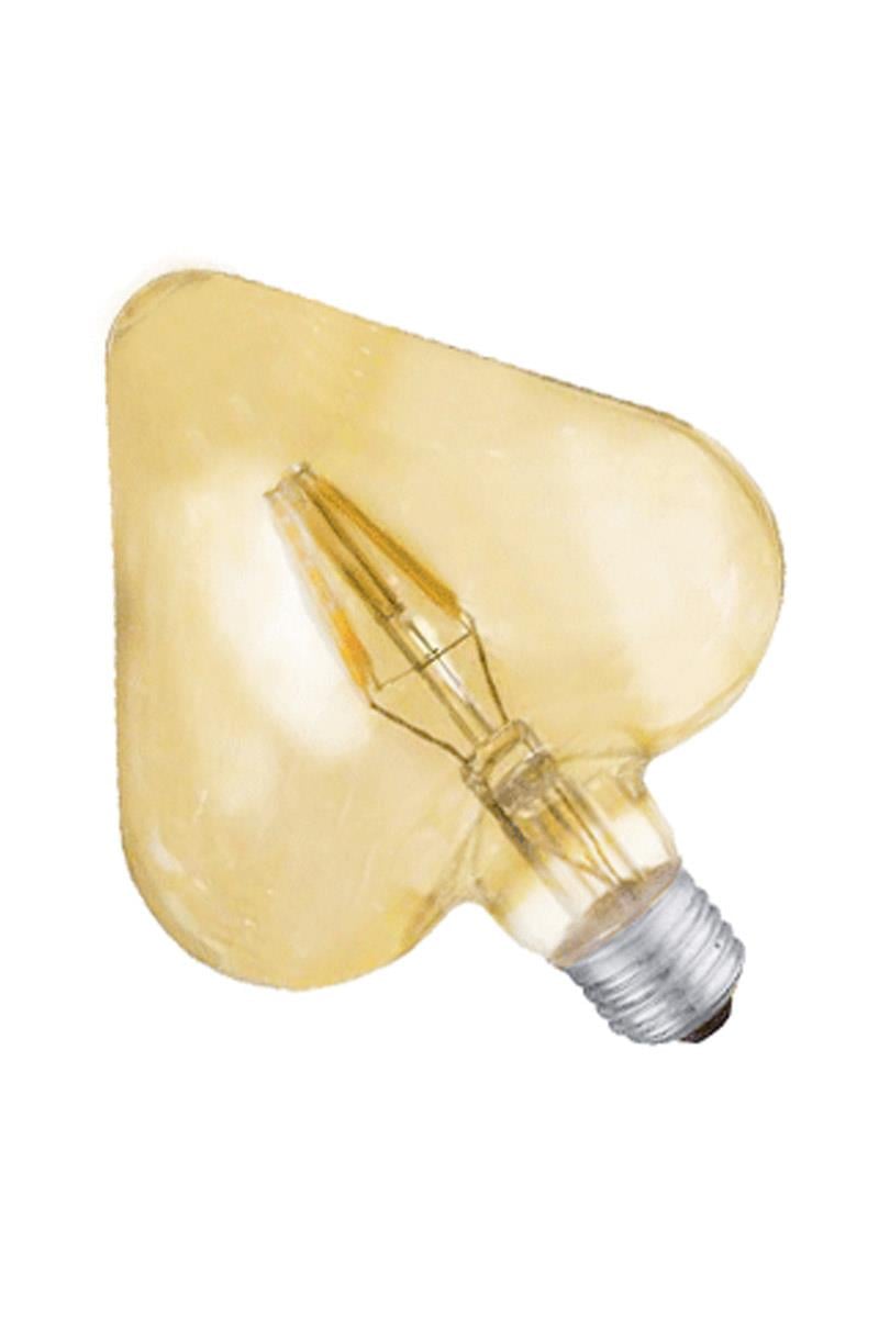 Global K2 KES611 6W E27 2700K Sarı Kalp Led Flamanlı Rustik Ampul