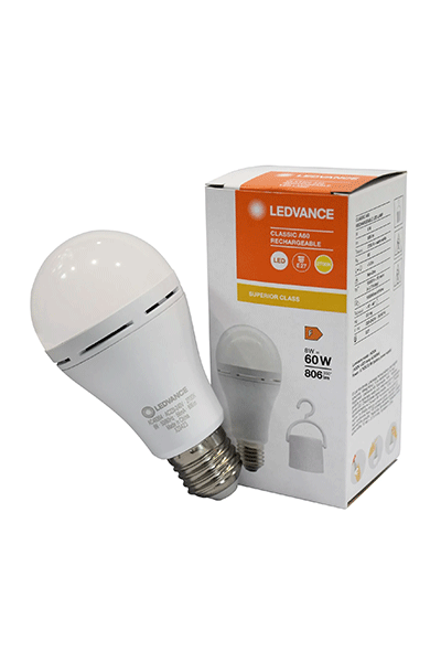 Ledvance 8w/827 A60 E27 Şarj Edilebilir Sarı Işıklı  Profosyonel Led Ampul