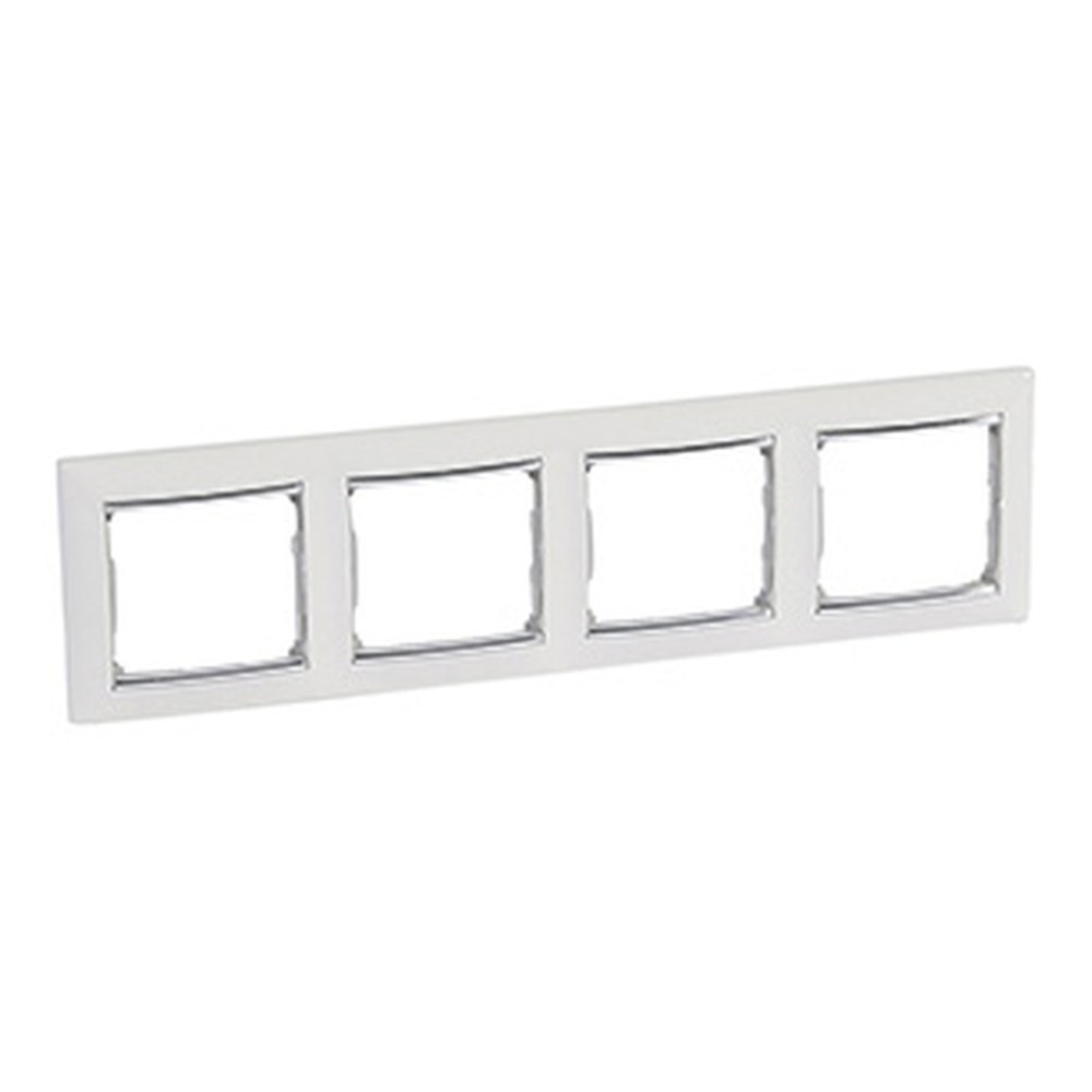 LEGRAND 770494Legrand Çerçeveler - Dörtlü - Beyaz / Gümüş bantlıLegrand Çerçeveler - Dörtlü - Beyaz - Gümüş bantlı{ubercoelektromarket}