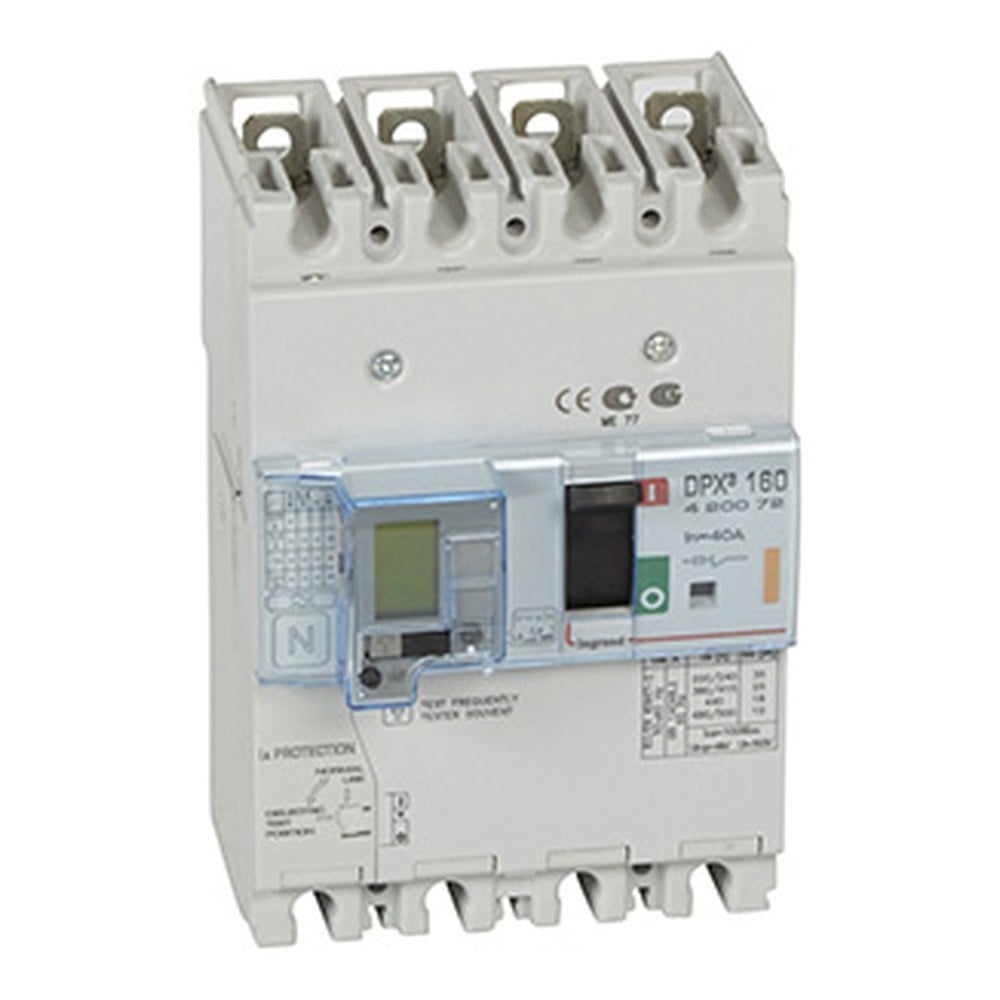 LEGRAND 420072Legrand DPX3 160 Kompakt Şalter - Termik manyetik - 4 kutup - Entegre kaçak akım modüllü - Icu(kA) 25 - In(A) 40Legrand DPX3 160 Kompakt Şalter - Termik manyetik - 4 kutup{ubercoelektromarket}