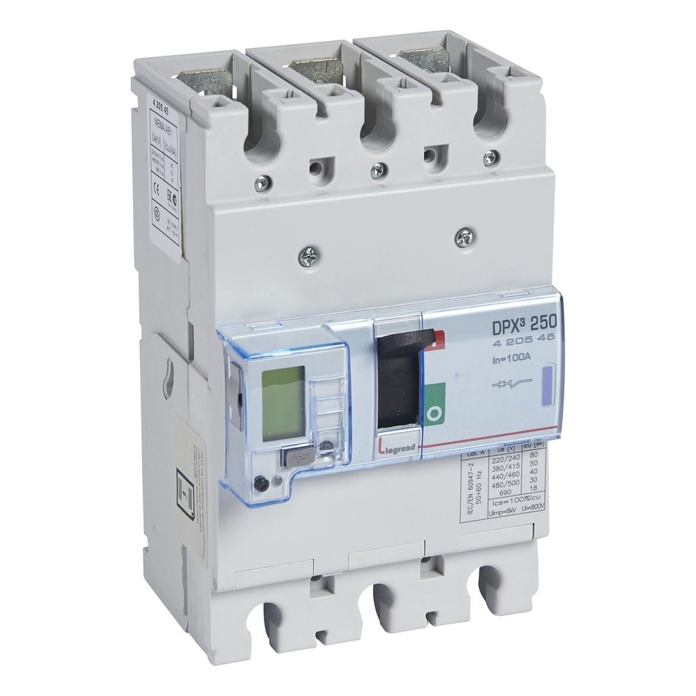 LEGRAND 420545Legrand DPX3 250 Kompakt Şalter - Elektronik (toprak hatasına karşı koruma) - 3 kutup - Icu(kA) 50 - In(A) 100Legrand DPX3 250 Kompakt Şalter - Elektronik (toprak{ubercoelektromarket}