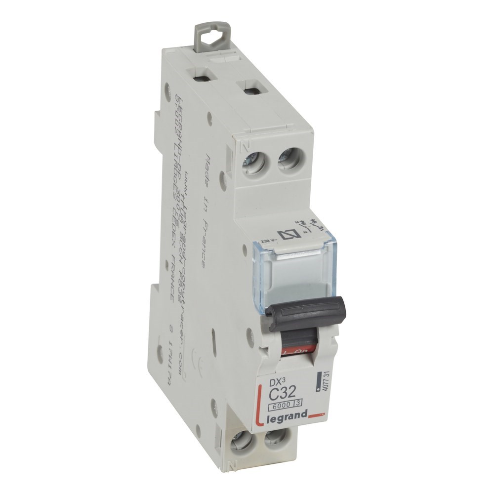 LEGRAND 407731Legrand DX3 6 kA Otomatik Sigortalar - C tipi - 1 kutup+nötr* - In(A) 32Legrand DX3 6 kA Otomatik Sigortalar - C tipi - 1{ubercoelektromarket}