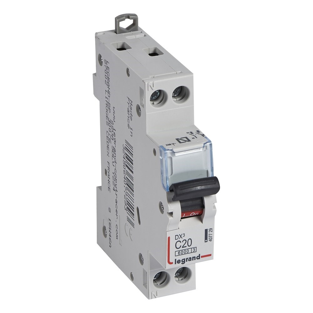 LEGRAND 407729Legrand DX3 6 kA Otomatik Sigortalar - C tipi - 1 kutup+nötr* - In(A) 20Legrand DX3 6 kA Otomatik Sigortalar - C tipi - 1{ubercoelektromarket}