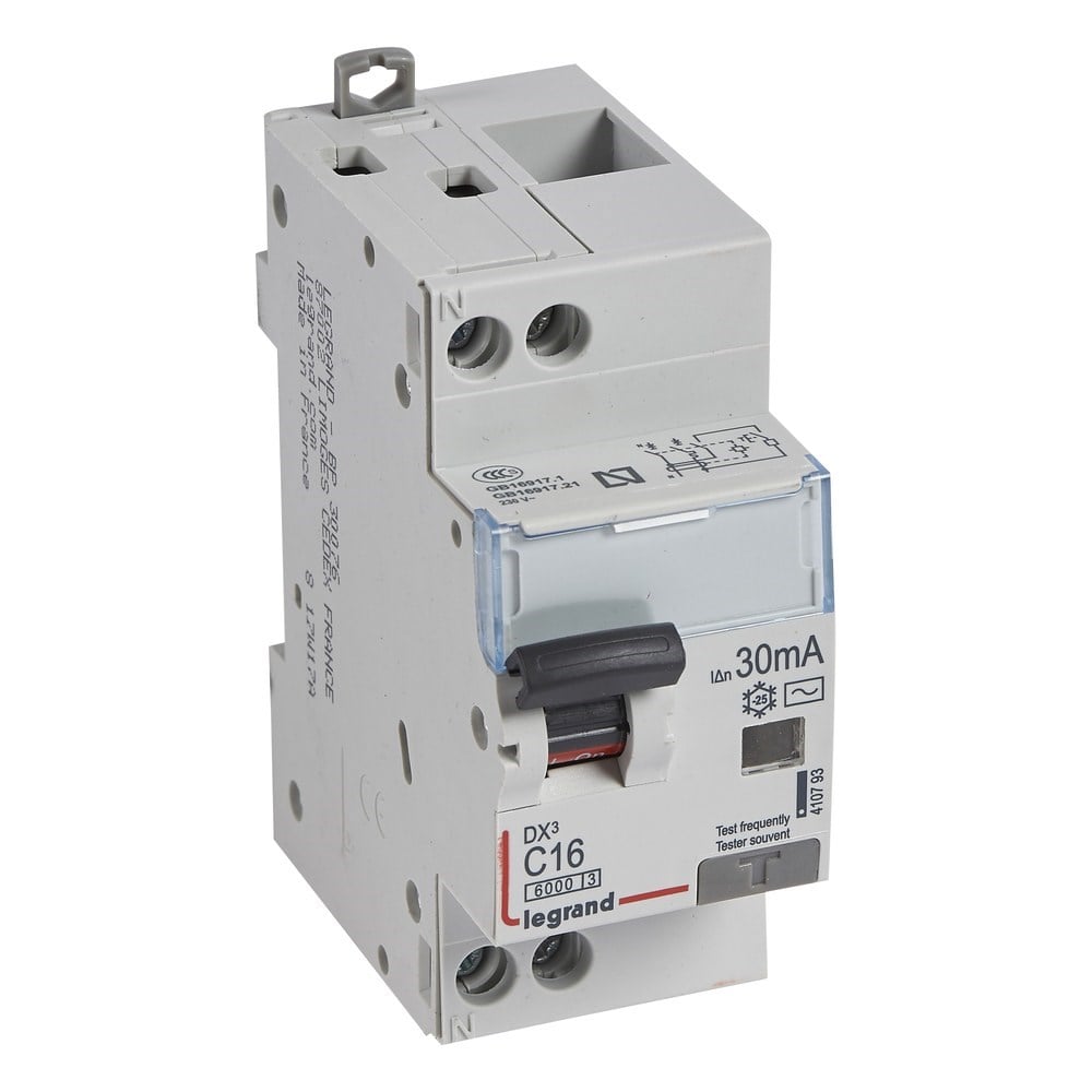 LEGRAND 410793Legrand DX3 Kaçak Akım Korumalı Otomatik Sigorta - AC tipi - C Tipi - Hassasiyet 30 mA - 1 kutup + nötr - In(A) 16Legrand DX3 Kaçak Akım Korumalı Otomatik Sigorta - AC tipi{ubercoelektromarket}