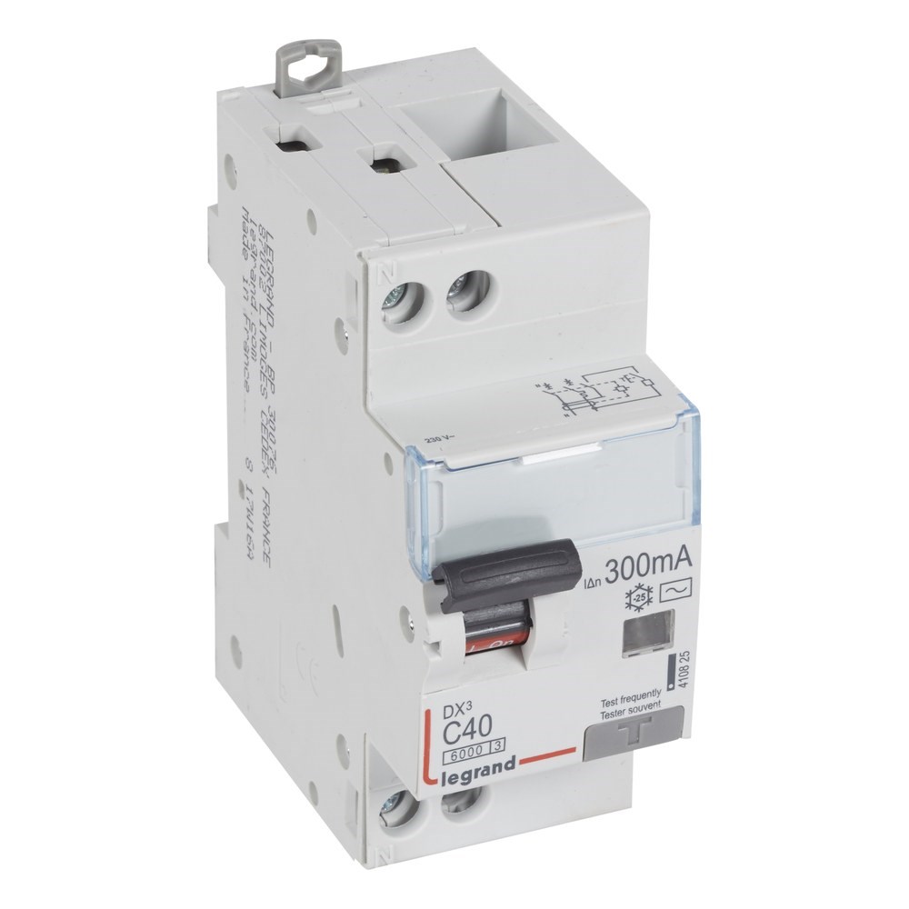 LEGRAND 410825Legrand DX3 Kaçak Akım Korumalı Otomatik Sigorta - AC tipi - C Tipi - Hassasiyet 300 mA - 1 kutup + nötr - In(A) 40Legrand DX3 Kaçak Akım Korumalı Otomatik Sigorta - AC tipi{ubercoelektromarket}