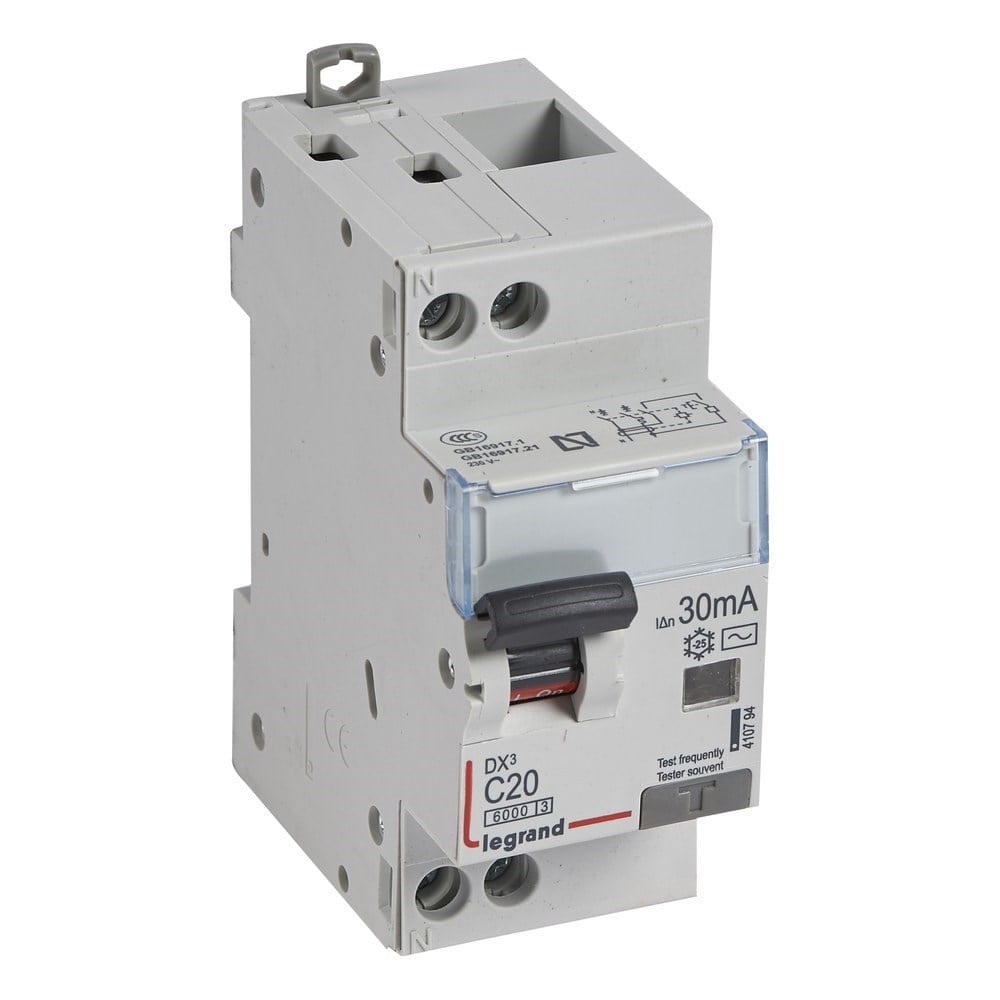LEGRAND 410794Legrand DX3 Kaçak Akım Korumalı Otomatik Sigorta - AC tipi - C Tipi - Hassasiyet 30 mA - 1 kutup + nötr - In(A) 20Legrand DX3 Kaçak Akım Korumalı Otomatik Sigorta - AC tipi{ubercoelektromarket}