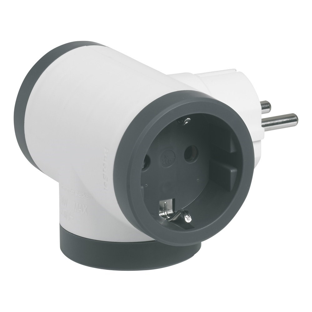 LEGRAND 694520Legrand ÇOKLU FİŞ/PRİZLER, 16 A, 3 X 2P+E YANDAN ÇIKIŞLI, BEYAZ/KOYU GRİLegrand FİŞ - 3lü yandan çıkışlı priz - 16A - Beyaz-Koyu{ubercoelektromarket}
