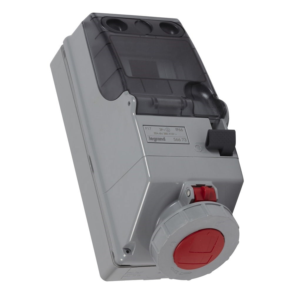 LEGRAND 056673Legrand P17 endüstriyel tip kilitli priz kutusu 200/250V 32A 3P+T IP66Legrand P17 endüstriyel tip kilitli priz kutusu 200-250V 32A{ubercoelektromarket}