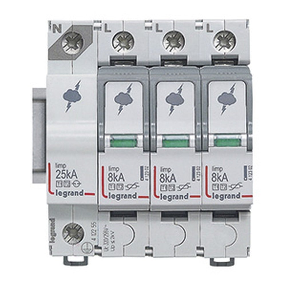 LEGRAND 412255Legrand Parafudr - Ana Dağıtım Pano - T1+T2 - Kutup: 3K+N - I total(kA) 10/350: 25 kA - Up: 1,5kV - Uc: 320V~Legrand Parafudr - Ana Dağıtım Pano - T1+T2 - Kutup: 3K+N{ubercoelektromarket}