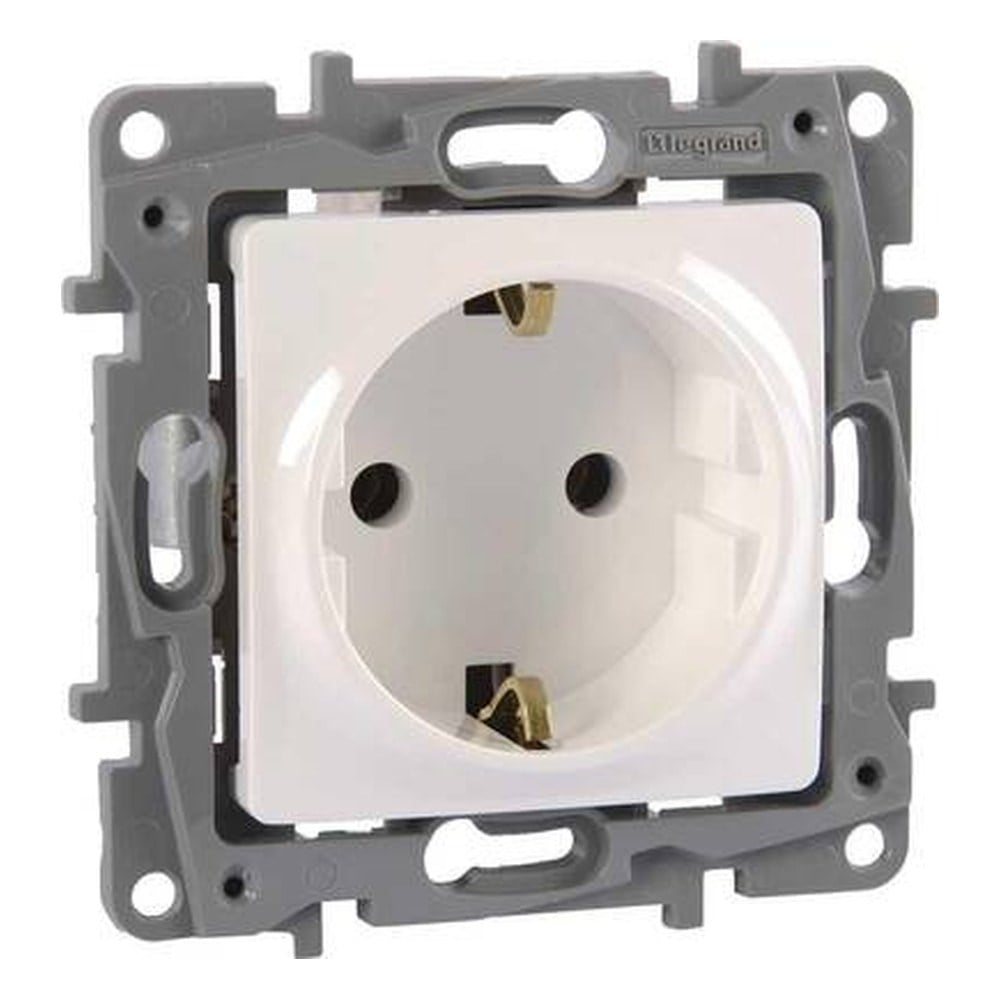 LEGRAND 767114Legrand Salbei serisi beyaz  Topraklı priz 230V 16ALegrand Prizler - Topraklı priz - Beyaz{ubercoelektromarket}