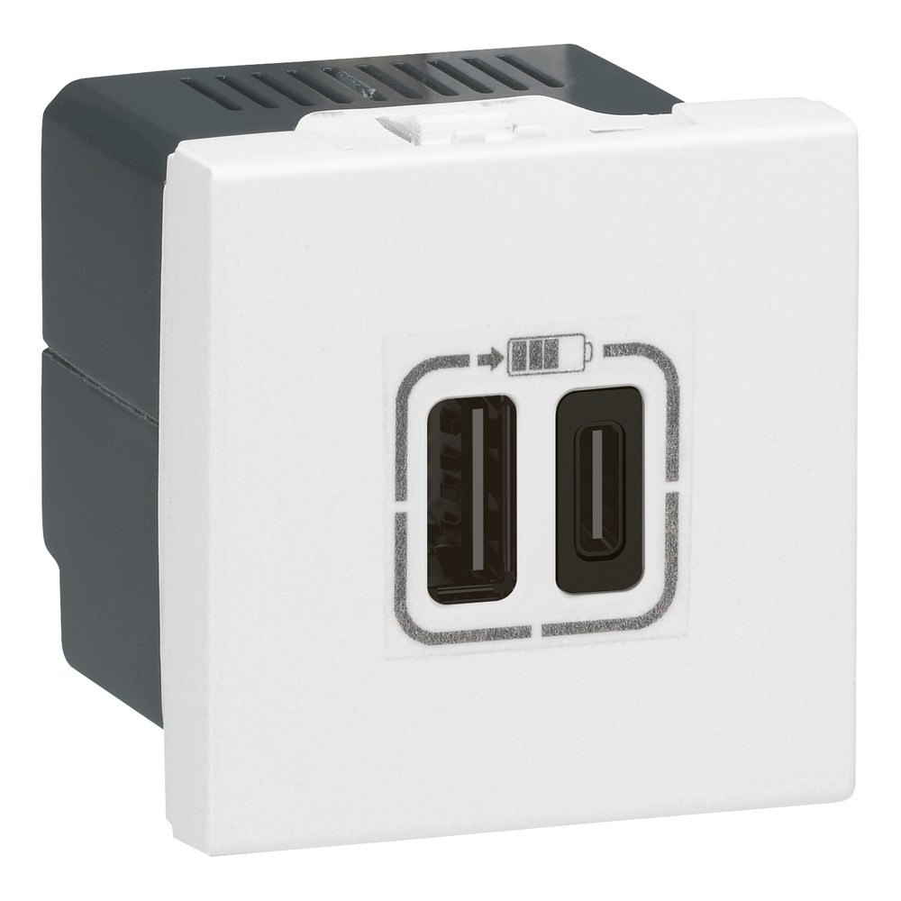 LEGRAND 077592Legrand Sistem Armada - İkili USB Priz, Telefon şarjı için, 5V, 3A, A+C Tipi - BeyazLegrand Sistem Armada - İkili USB Priz, Telefon şarjı için{ubercoelektromarket}