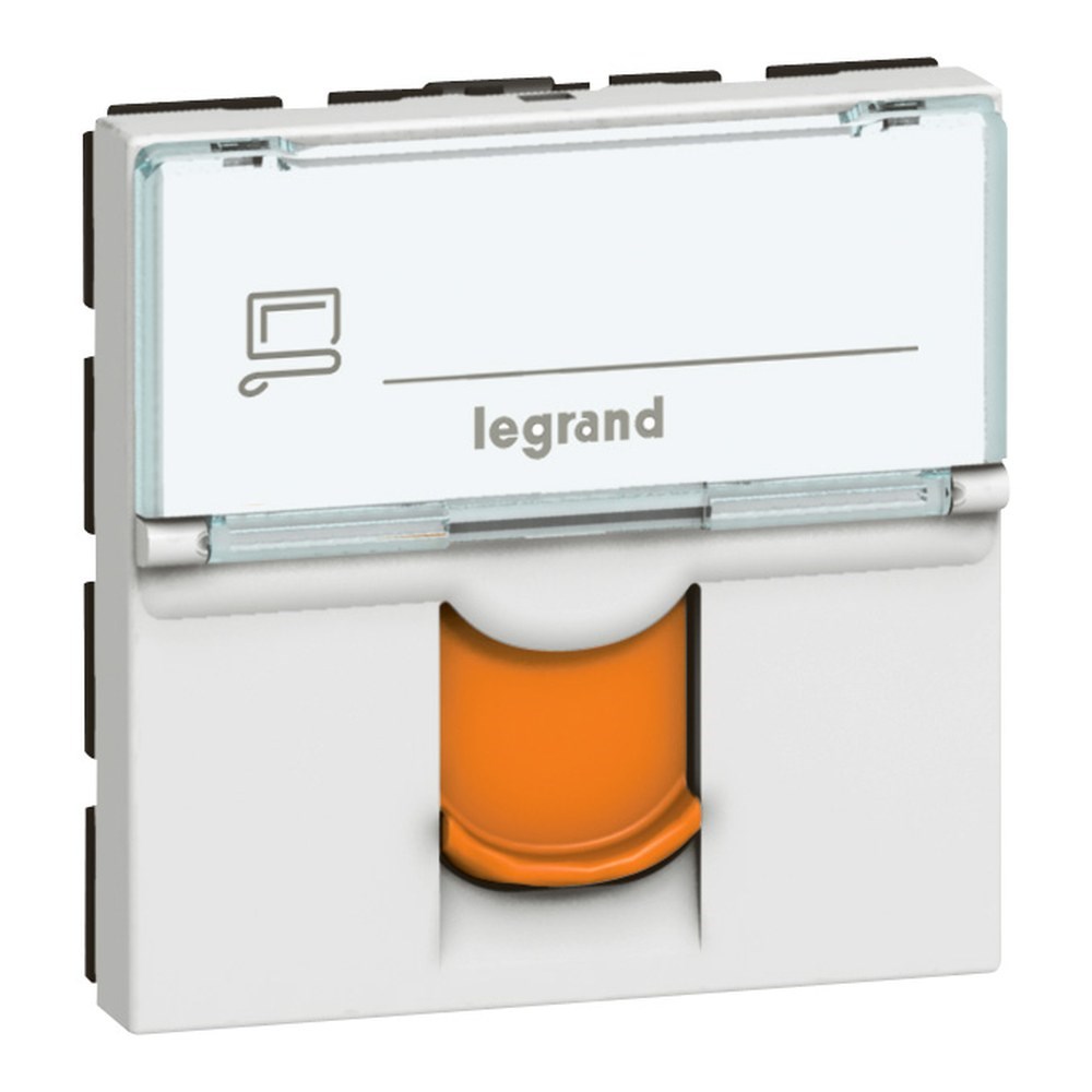 LEGRAND 076525Legrand Sistem Armada - RJ45 STP priz - Cat6A STP - Beyaz, Turuncu kapaklıLegrand Sistem Armada - RJ45 STP priz - Cat6A STP - Beyaz{ubercoelektromarket}
