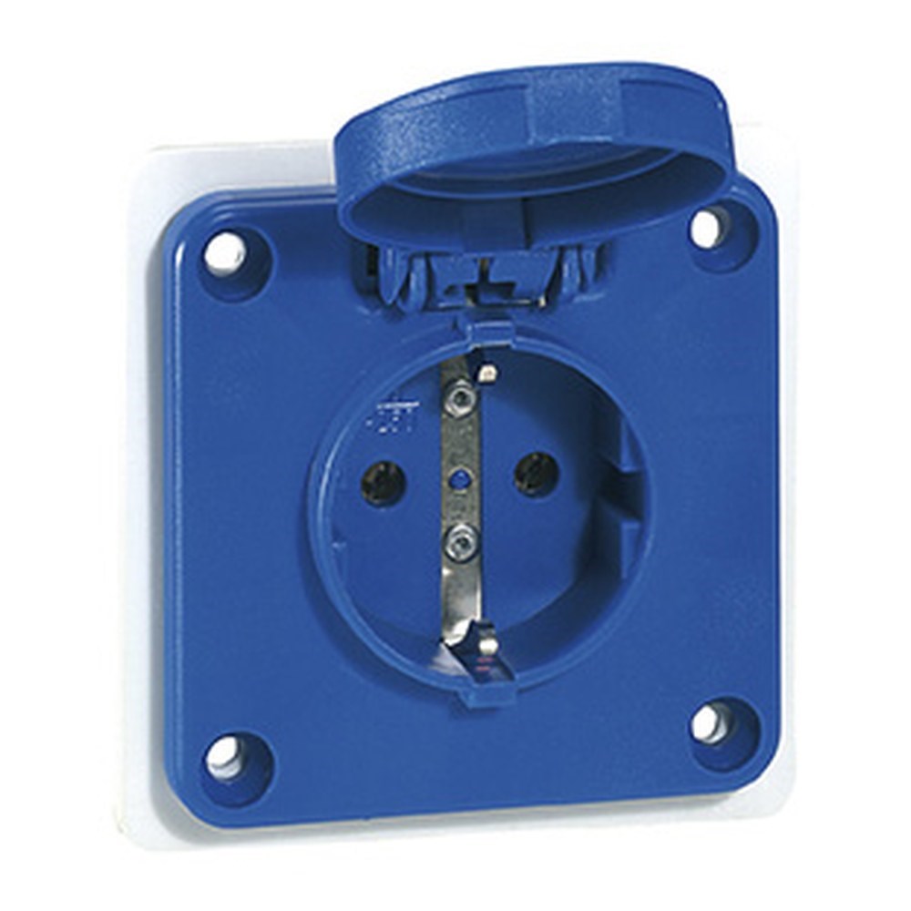 LEGRAND 057676Legrand P17 serisi 75x75mm ebatında çocuk korumalı mavi 16A 250V Pano tipi şebeke priziLegrand Standart Priz Çocuk Korumalı - 230V 16A - Mavi{ubercoelektromarket}