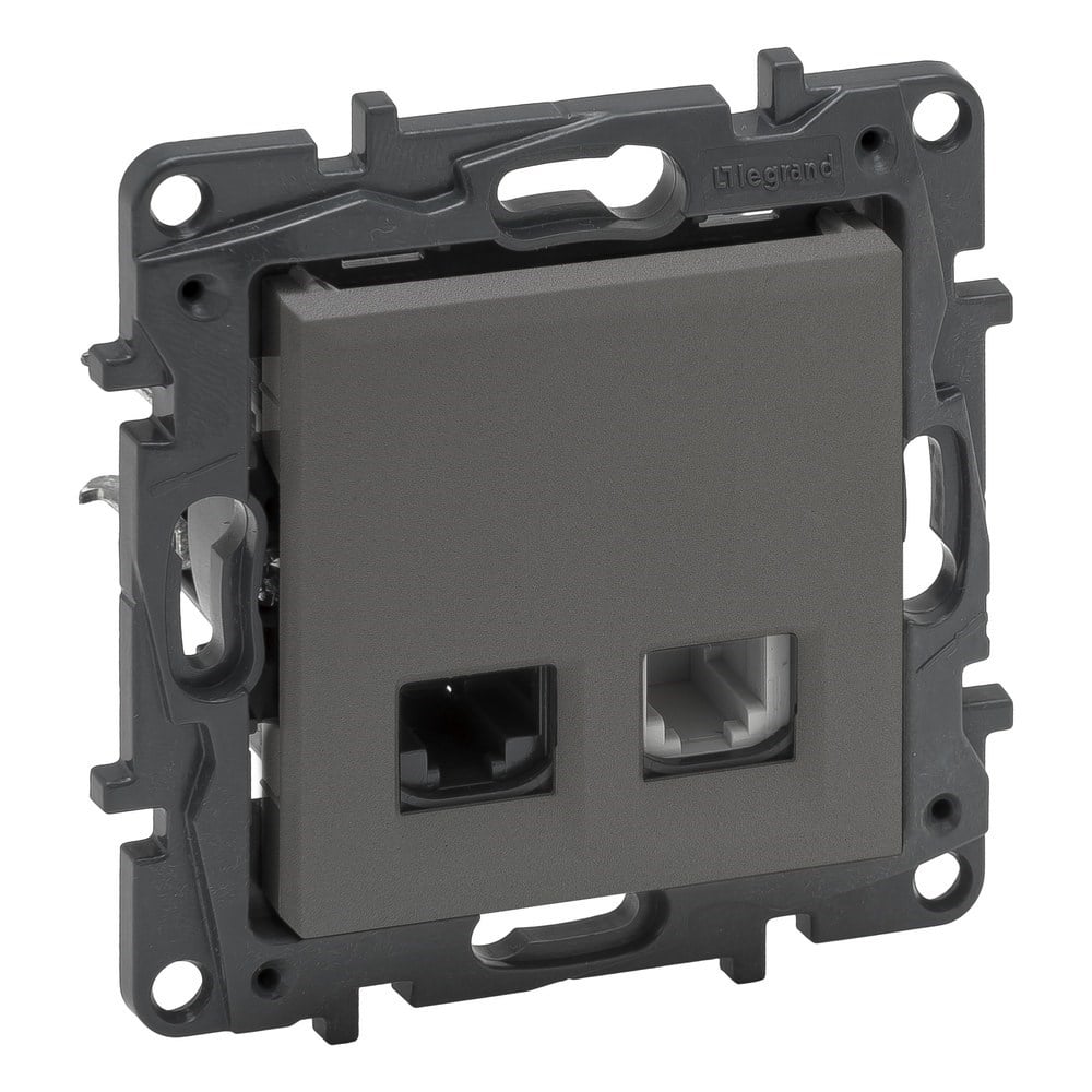 LEGRAND 768837Legrand Telefon ve Data Prizleri - RJ11 + RJ45 priz, Cat5e UTP - TitanyumLegrand Telefon ve Data Prizleri - RJ11 + RJ45 priz, Cat5e{ubercoelektromarket}
