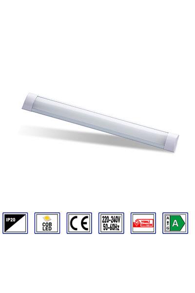 Noas YL98-6000 20W Ip20 60cm 6500K Beyaz Yatay Led Bant Armatür
