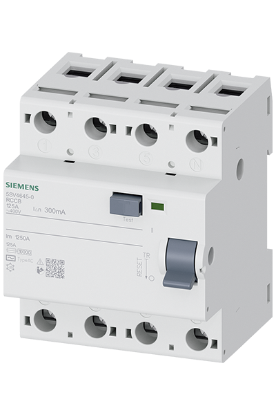 5SV4645-0SIEMENS 4X125A 400V 300mA A TİPİ 70MM TRİFAZE 3FAZ-NÖTR BAĞLANTILI KAÇAK AKIM KORUMA RÖLESİSiemens 5SV4111-0 16A 230V 10mA Faz+Nötr Kaçak Akım Koruma Rölesi | Siemens | ubercoelektromarket
