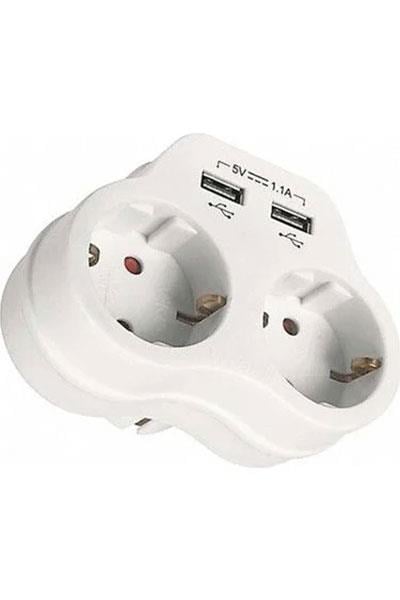 Viko Ikili Topraklı 2 Usb Çıkışlı Fiş Priz (1.1A)