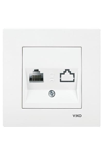 Viko Meridian Karre Tekli Data Prizi (RJ45 Cat6) Beyaz (Mekanizma+Düğme)