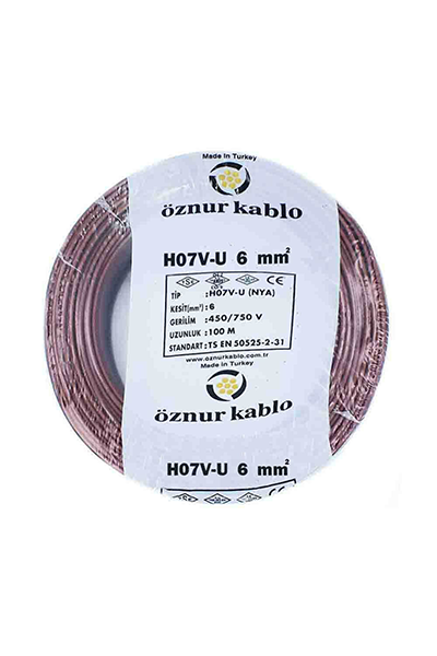 OZN-NYAF(1x6mm²)-KHVÖznur NYAF 1x6mm² Kahverengi  Kablo
