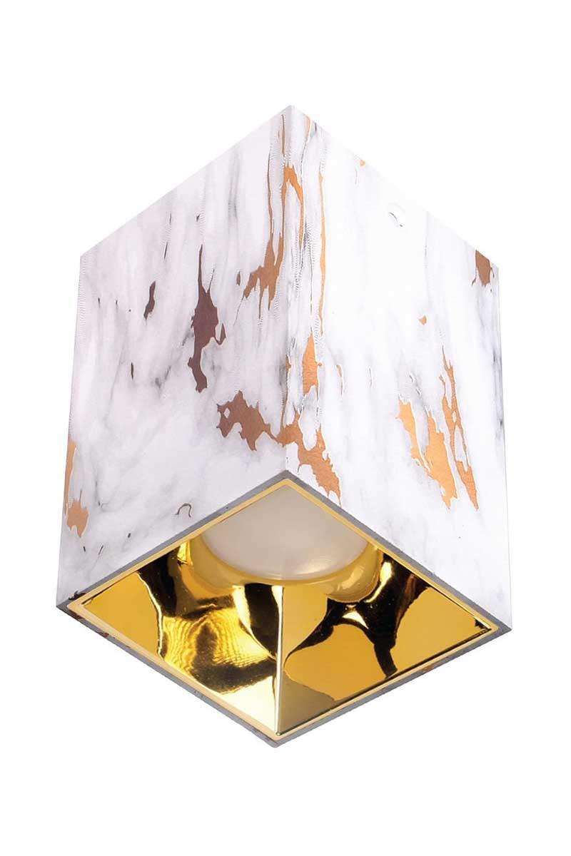 ACK AH12-07563 Parlak Gold Reflektör Kare Gold Mermer Kasa Sıva Üstü Dekoratif Armatür