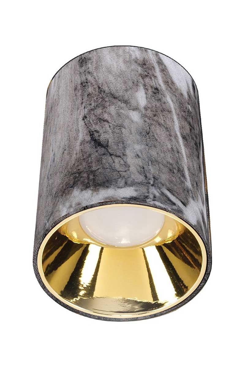 ACK AH12-08562 Parlak Gold Reflektör Gri Mermer Kasa Sıva Üstü Dekoratif Armatür