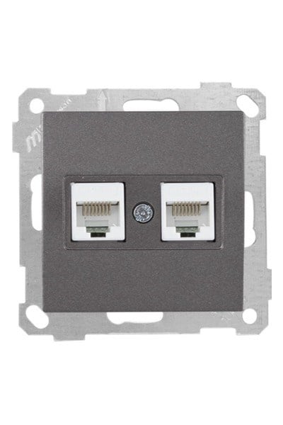 2100 138 0195Candela Mek+Tuş Data Prizi 2*Rj45 (Cat5E) - FümeCandela Mek+Tuş Data Prizi 2*Rj45 (Cat5E) - Füme | MUTLUSAN{ubercoelektromarket}