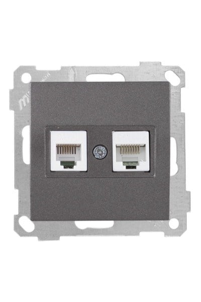 2100 139 0195Candela Mek+Tuş Telefon+Data Prizi (Rj11 Cat3+Cat5E) - FümeCandela Mek+Tuş Telefon+Data Prizi (Rj11 Cat3+Cat5E) - Füme{ubercoelektromarket}