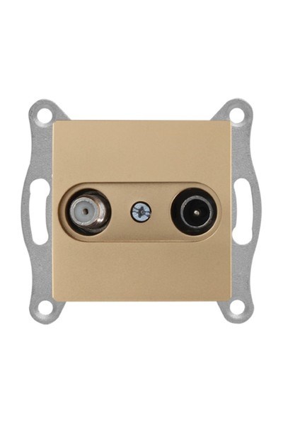 2100 156 0280Candela Mek+Tuş TV-Sat Prizi (Geçişli) 4DB/F Konnektörlü - Antik AltınCandela Mek+Tuş TV-Sat Prizi 4DB-F Konnektörlü - Antik{ubercoelektromarket}