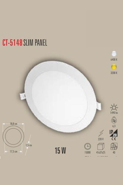 CT-5148B15W SLİM PANEL (BEYAZ)CATA CT-5148B 15W SLİM PANEL BEYAZ -- CATA -- ubercoelektromarket
