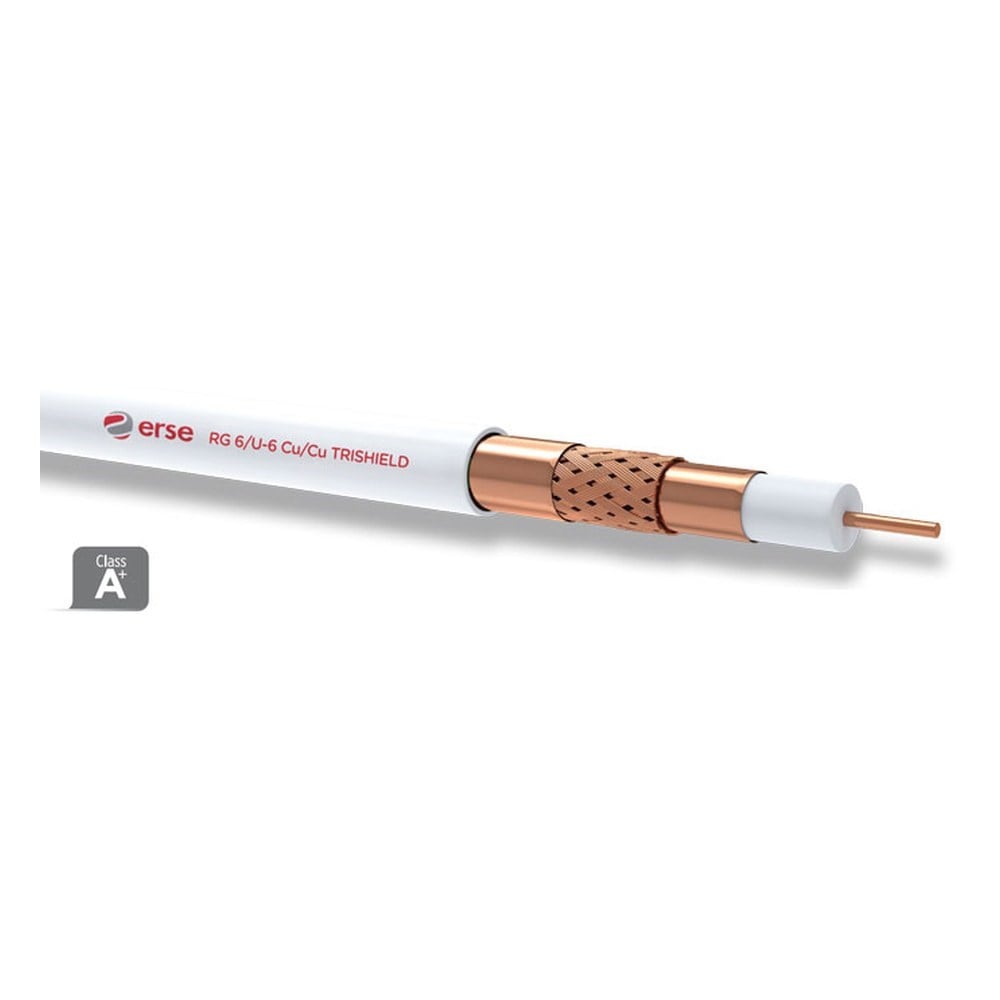 ERSE FDER018000100102GErse COAXIAL RG 6/U-6 Cu/Cu TRISHIELD Class A+ HFFR Koaksiyel (Anten) KablosuErse COAXIAL RG 6-U-6 Cu-Cu TRISHIELD Class A+ HFFR Anten{ubercoelektromarket}