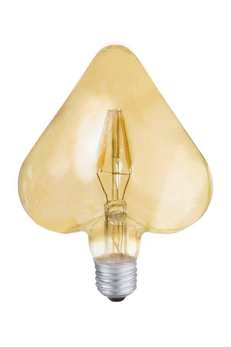 Global K2 KES635 6W E27 2700K Sarı Dimlenebilir Kalp Led Flamanlı Rustik Ampul