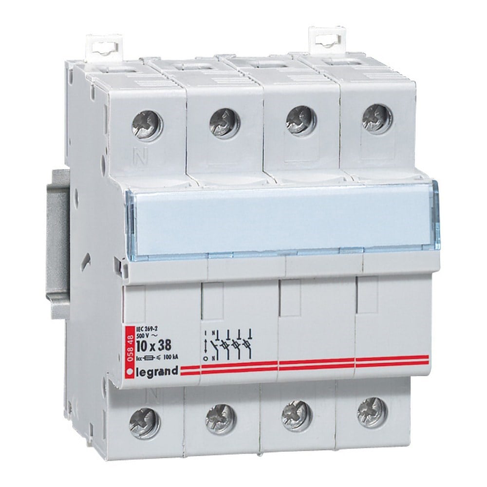 LEGRAND 005848Legrand Kartuş sigorta yuvası 3P+N (10X38 kartuşlar için)Legrand 3 Kutup + Nötr{ubercoelektromarket}