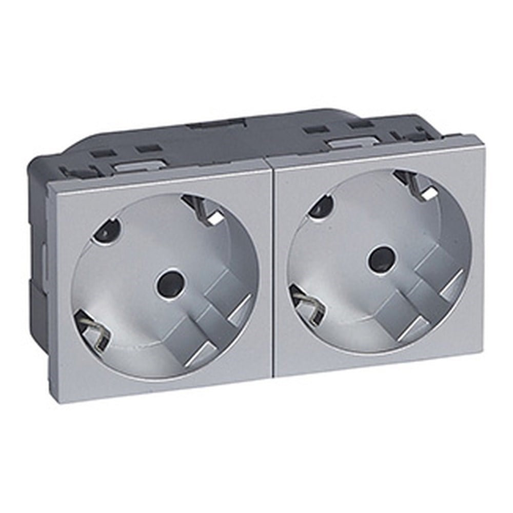 LEGRAND 079282Legrand Alman STD. 45º Açılı Otomatik Bağlantılı Topraklı Prizler - 2x45° açılı - AlüminyumLegrand Alman STD. 45º Açılı Otomatik Bağlantılı Topraklı{ubercoelektromarket}