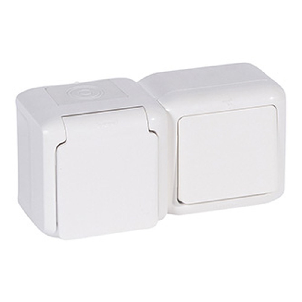 LEGRAND 782371Legrand Forix IP44 serisi Anahtar + Çocuk korumalı topraklı priz, BeyazLegrand Anahtar + kapaklı çocuk korumalı topraklı priz{ubercoelektromarket}